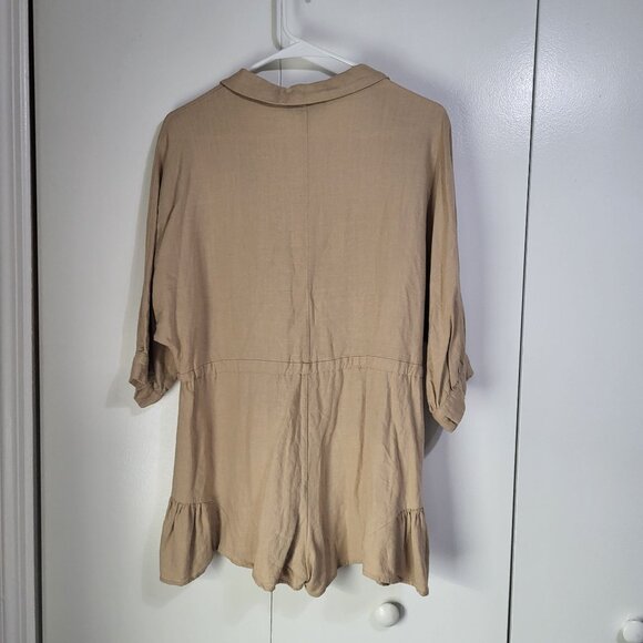 AAKAA Women's Romper Khaki Tan  SZ SM - Picture 3 of 9